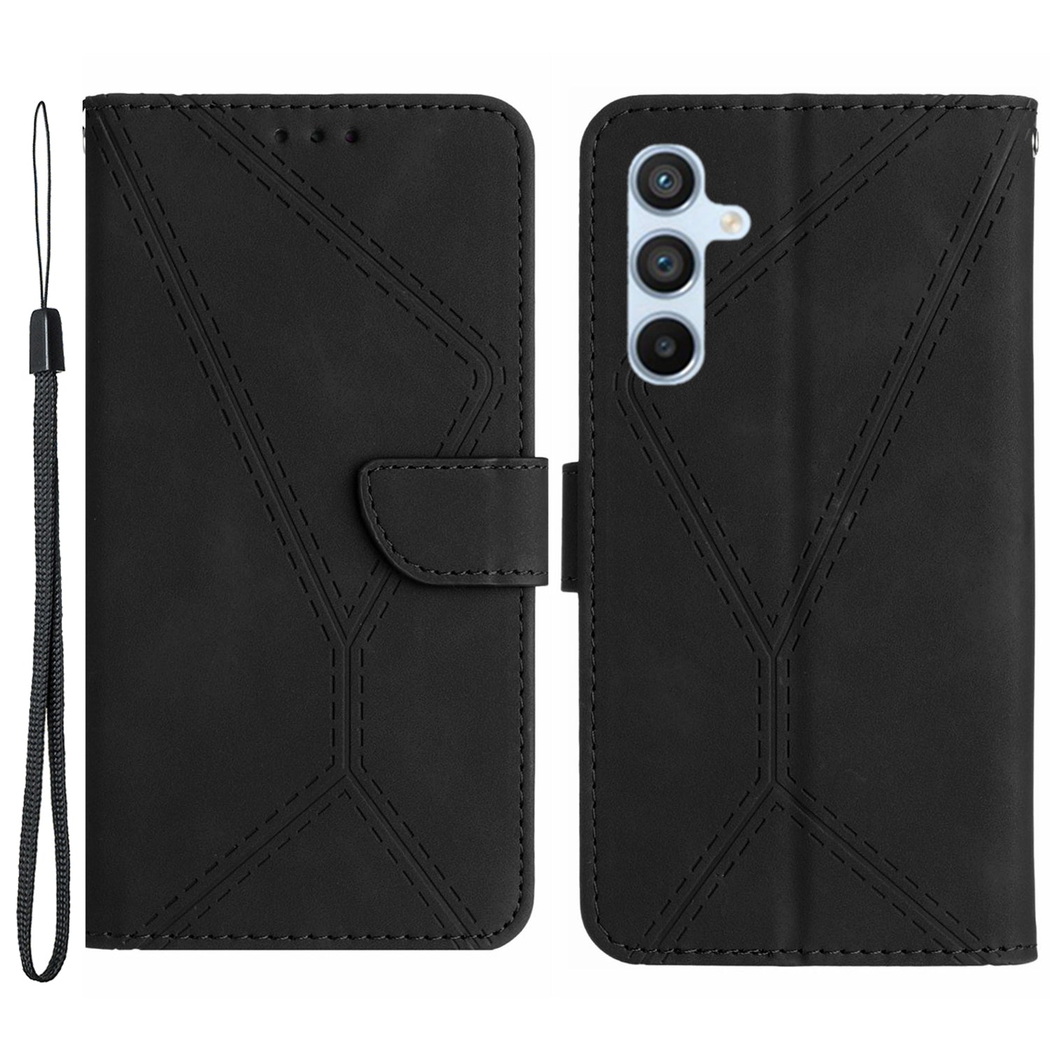 HT05 For Samsung Galaxy A24 4G Flip Leather Wallet Case Skin-touch Stand Imprinted Line Phone Cover HT05 For Samsung Galaxy A24 4G Flip Leather Wallet Case Skin-touch Stand Imprinted Line Phone Cover